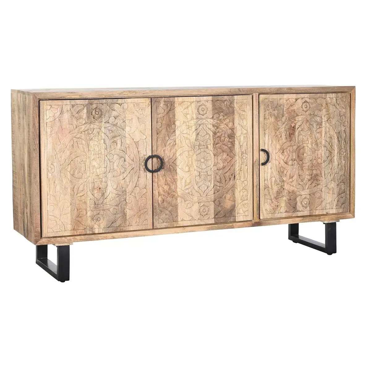 Credenza DKD Home Decor 160 x 40 x 80 cm 160 x 40 x 83 cm Naturale Nero Metallo Legno di mango