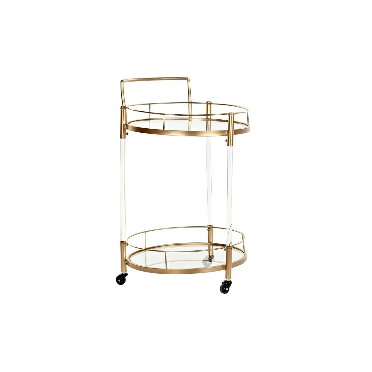 Carrello da Cucina DKD Home Decor Dorato Metallo Acrilico (50 x 50 x 80 cm)