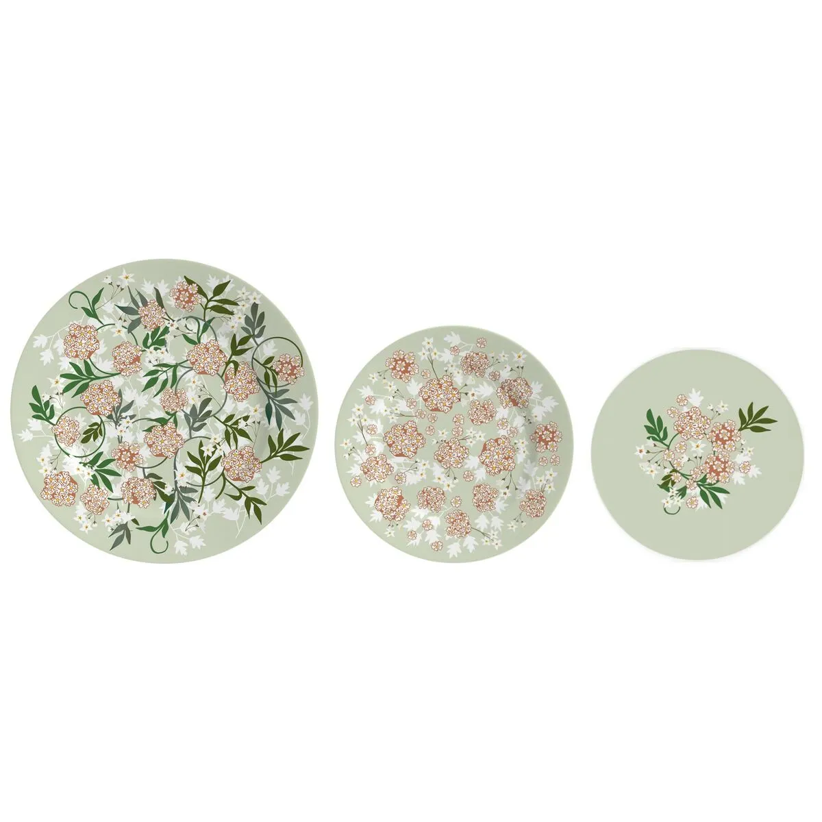 Set di piatti DKD Home Decor Porcellana 18 Pezzi (27 x 27 x 3 cm)