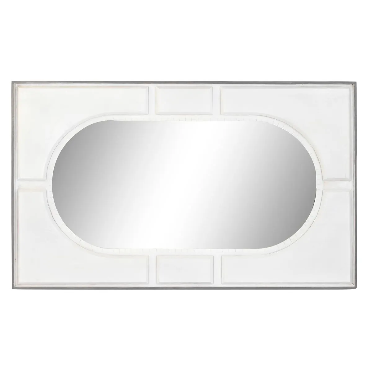 Specchio da parete DKD Home Decor Bianco Legno di mango Rombos Moderno (154 x 4 x 94 cm)