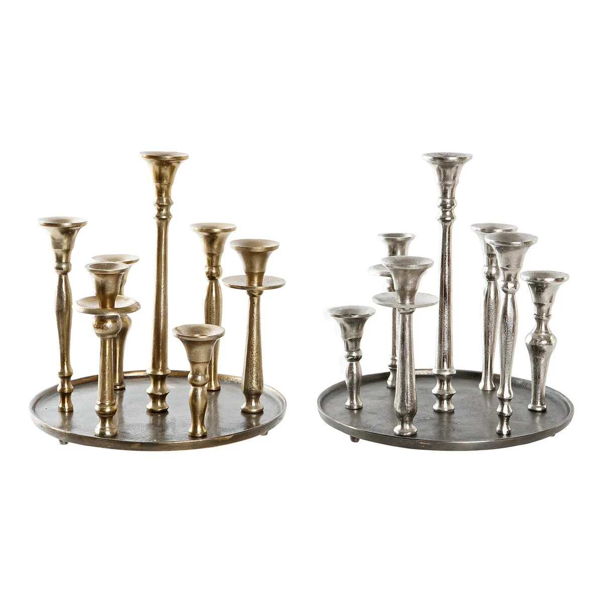 Candelabro DKD Home Decor 29 x 29 x 30 cm Alluminio Moderno (2 Unità)