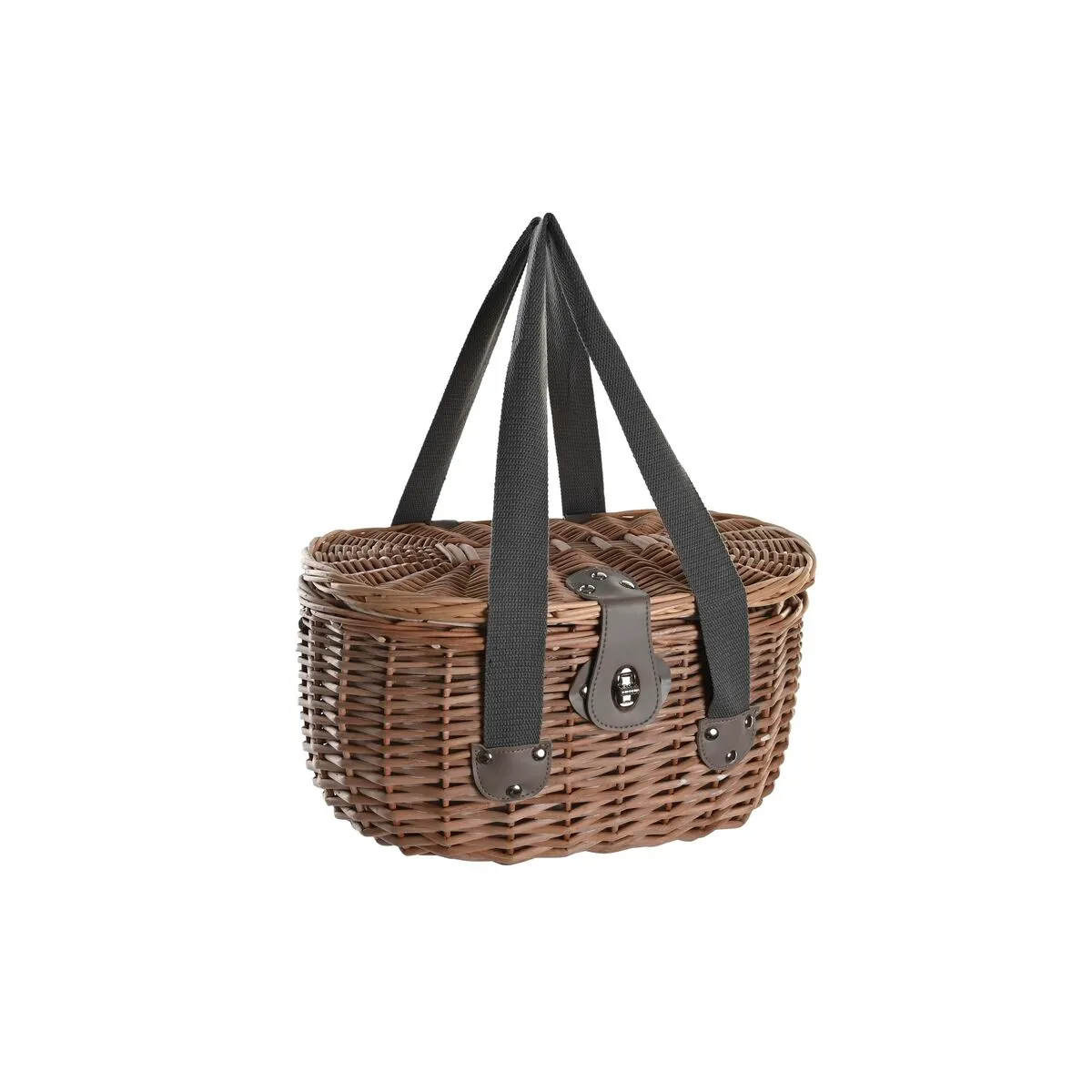 Cestino DKD Home Decor Picnic Naturale Bianco vimini (39 x 28 x 22 cm)