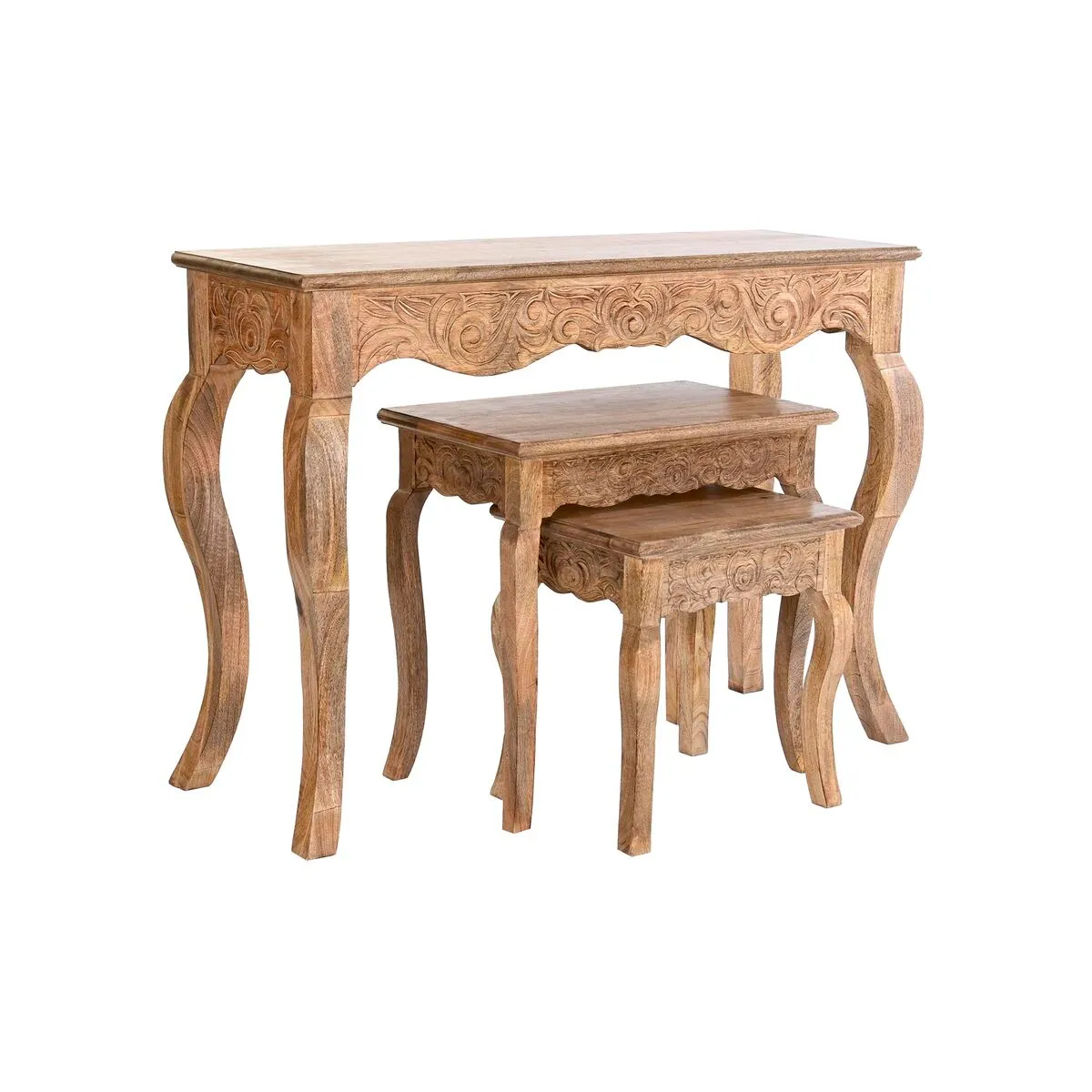 Console DKD Home Decor Marrone Legno di mango 106 x 36 x 76 cm (3 Pezzi)