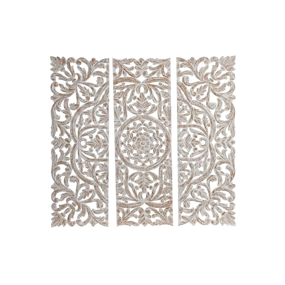 Decorazione da Parete DKD Home Decor 30 x 2 x 90 cm Finitura invecchiata Bianco Romantico