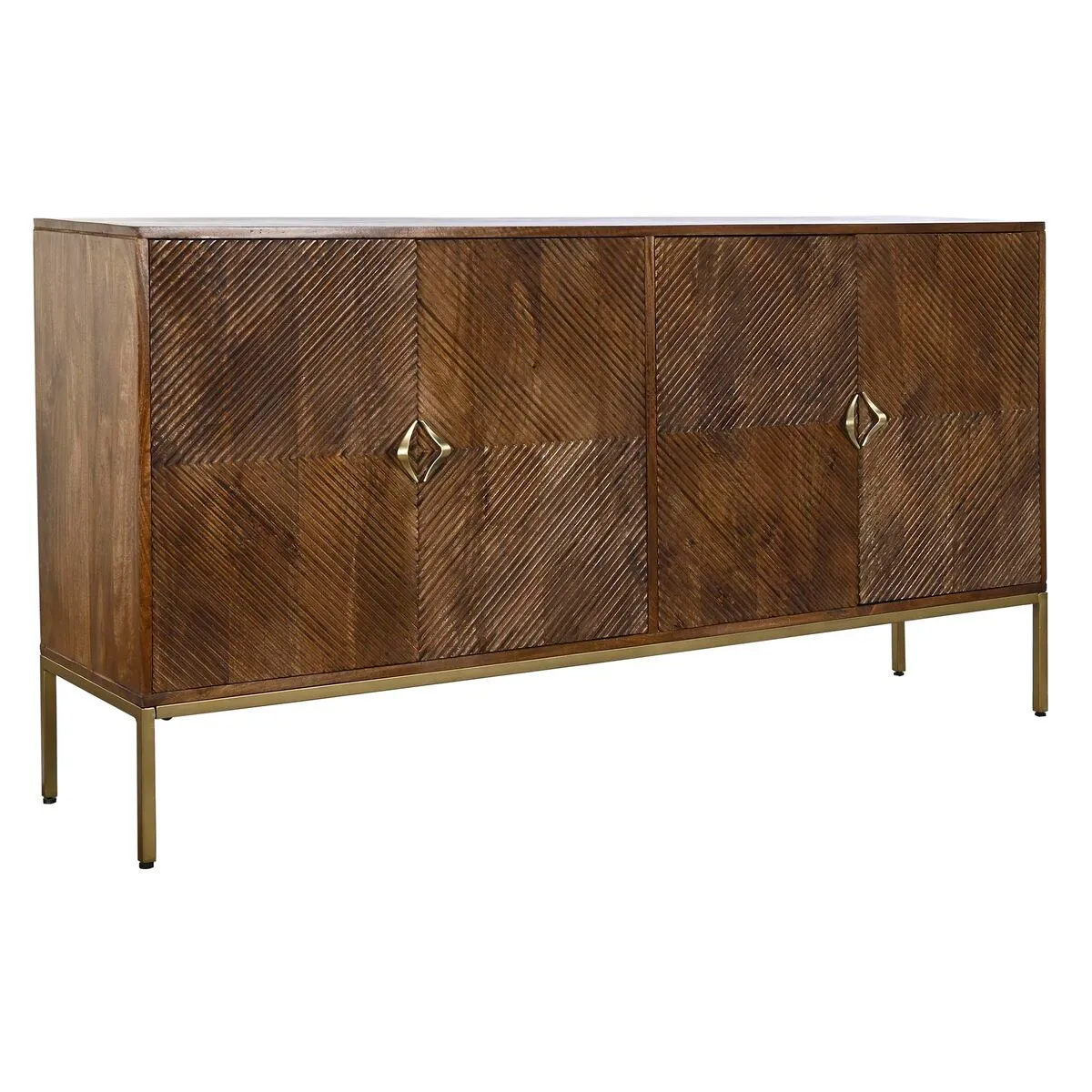 Credenza DKD Home Decor Dorato Marrone scuro Metallo Legno di mango 170 x 40 x 90 cm