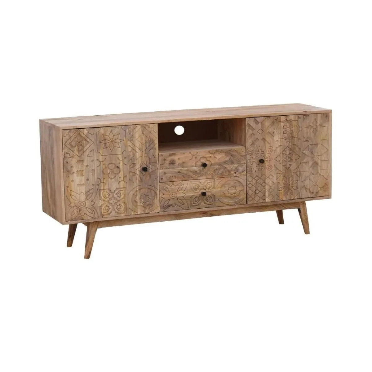 Mobile TV DKD Home Decor Multicolore Naturale Legno di mango 155 x 40 x 70 cm