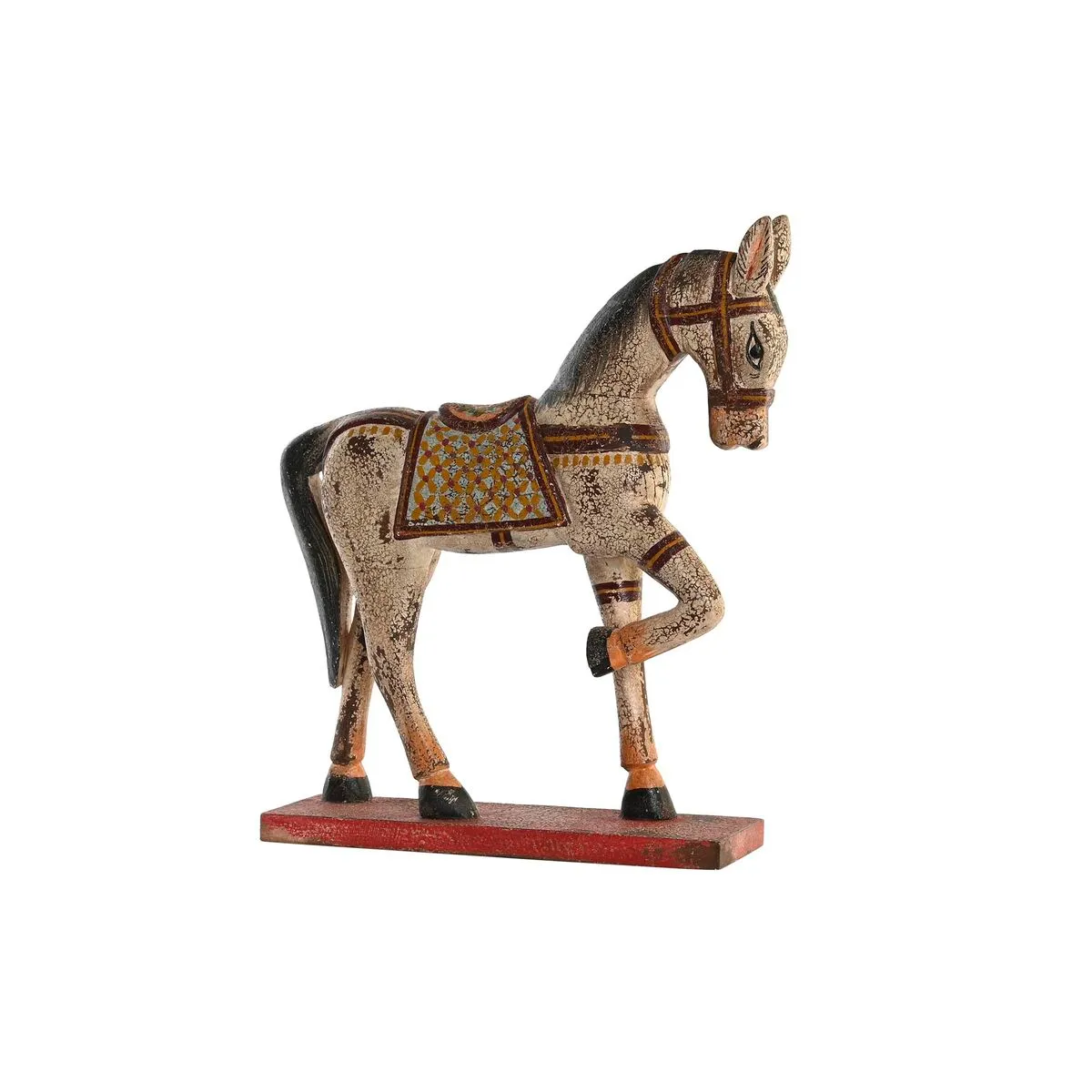 Statua Decorativa DKD Home Decor Cavallo Ferro Legno di mango (35 x 10 x 42 cm)