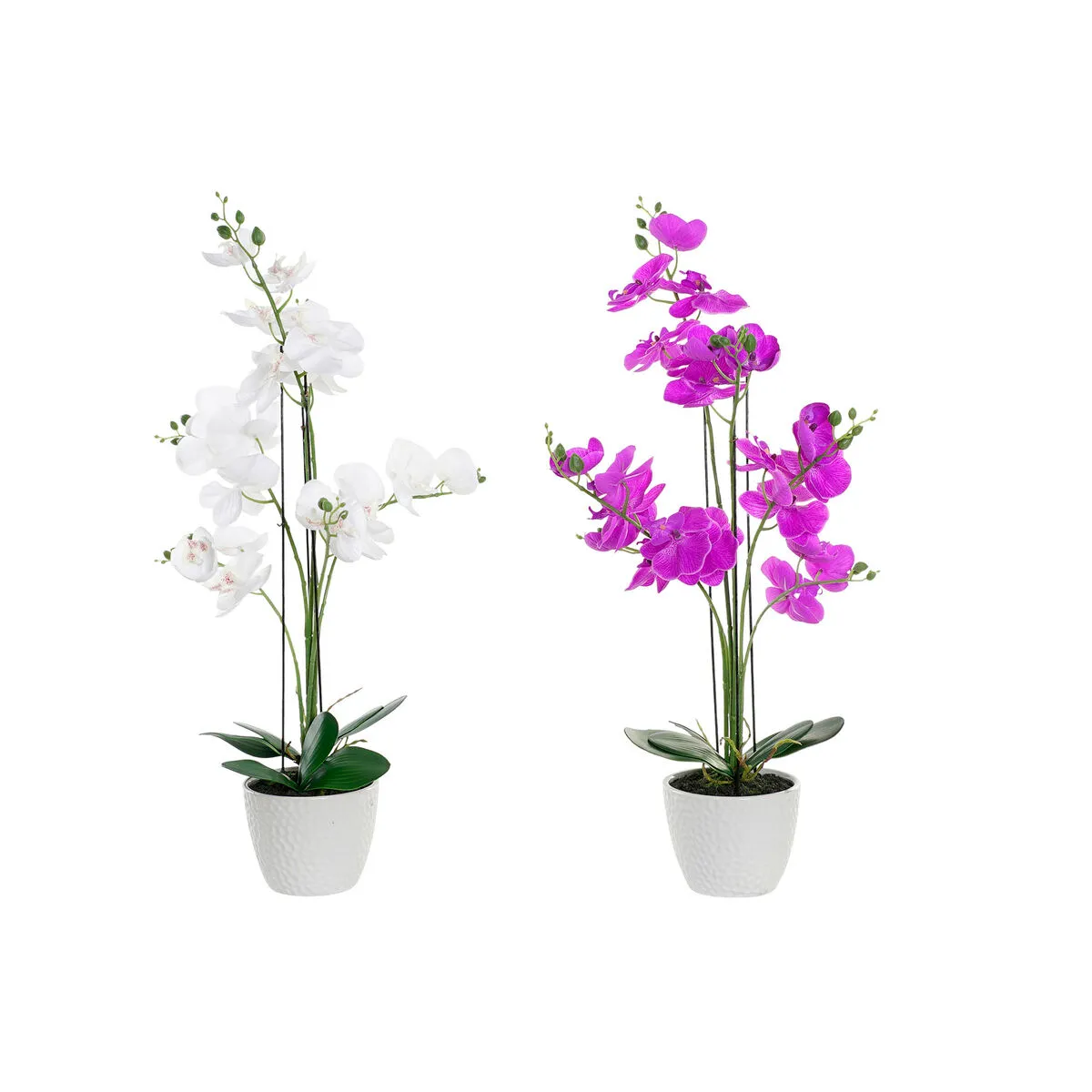 Fiori Decorativi DKD Home Decor 44 x 27 x 77 cm Lilla Bianco Verde Orchidea (2 Unità)