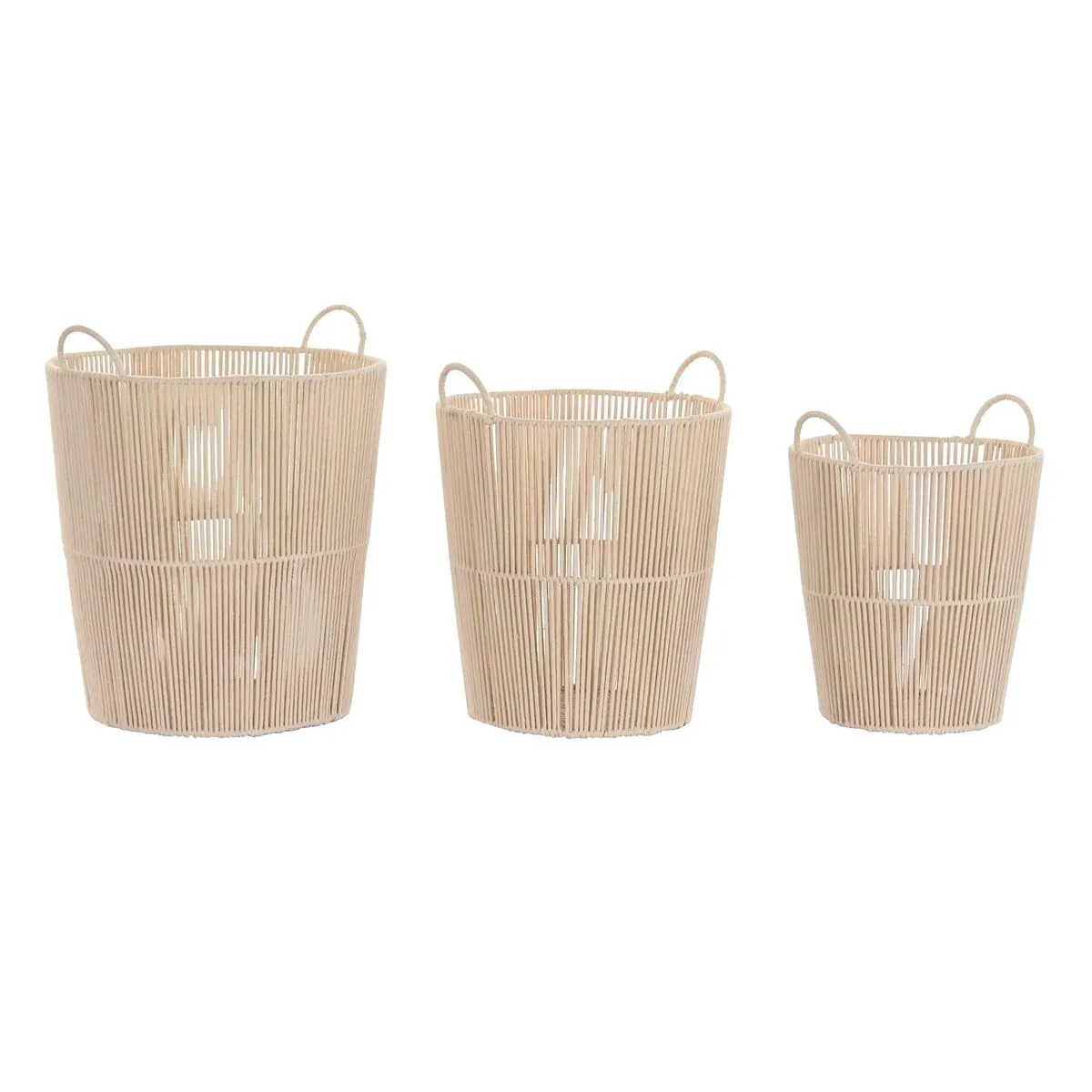 Set di Cestini DKD Home Decor Beige Metallo 42 x 42 x 51 cm