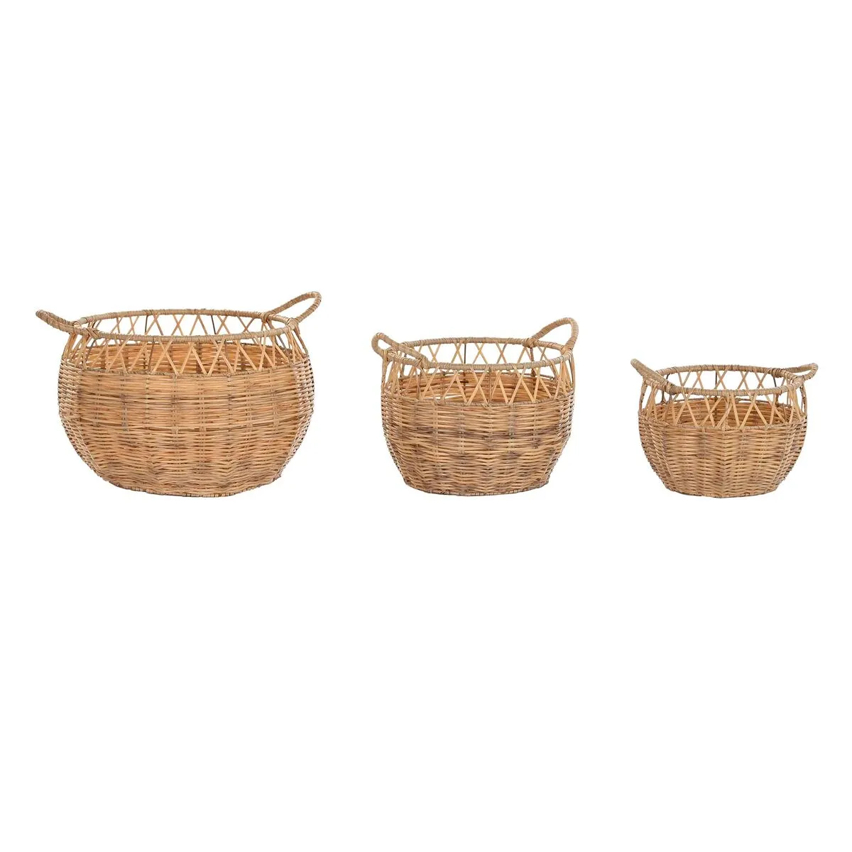 Set di Cestini DKD Home Decor Naturale Metallo PE (38 x 38 x 27 cm)