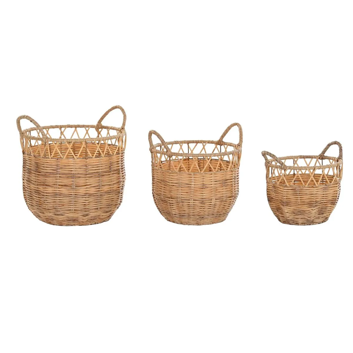 Set di Cestini DKD Home Decor Metallo PE (3 Pezzi) (35 x 35 x 30 cm)