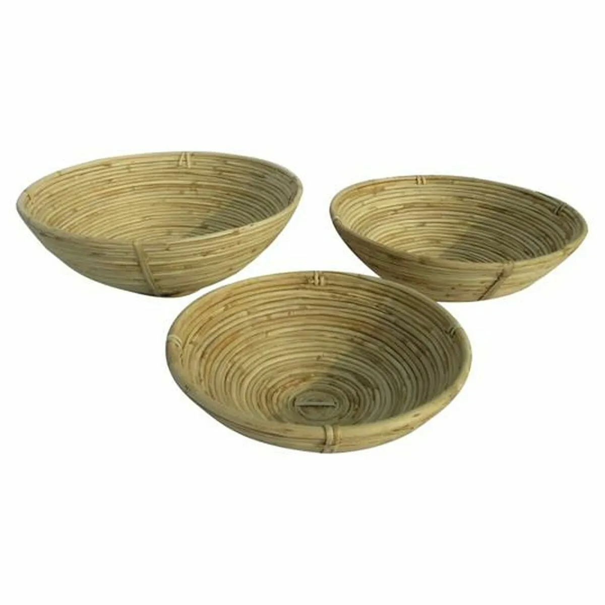 Set di Vassoi DKD Home Decor Naturale Tropicale 3 Pezzi 40 x 40 x 15 cm