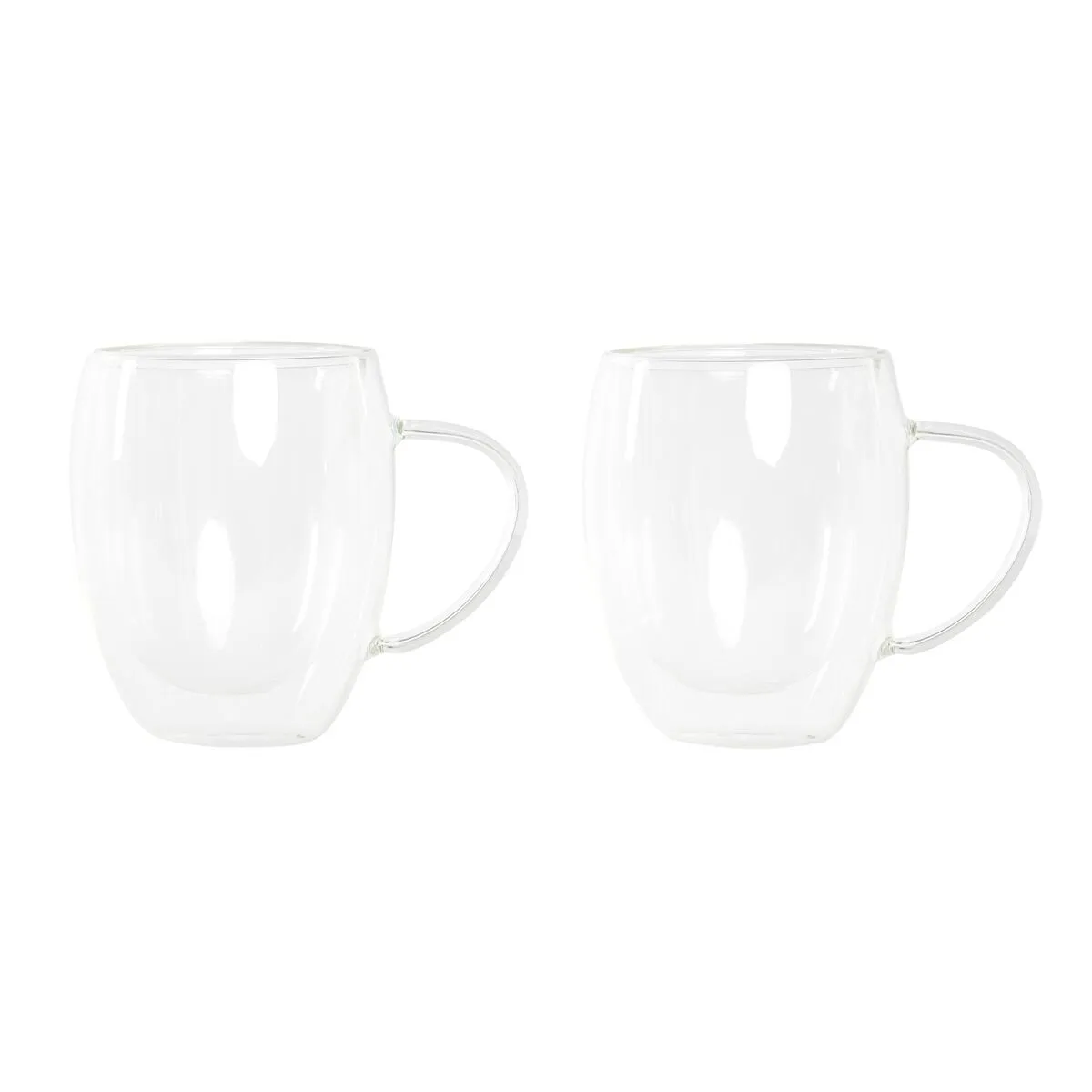 Set di Tazze da Caffè DKD Home Decor Cristallo Trasparente 350 ml Vetro Borosilicato