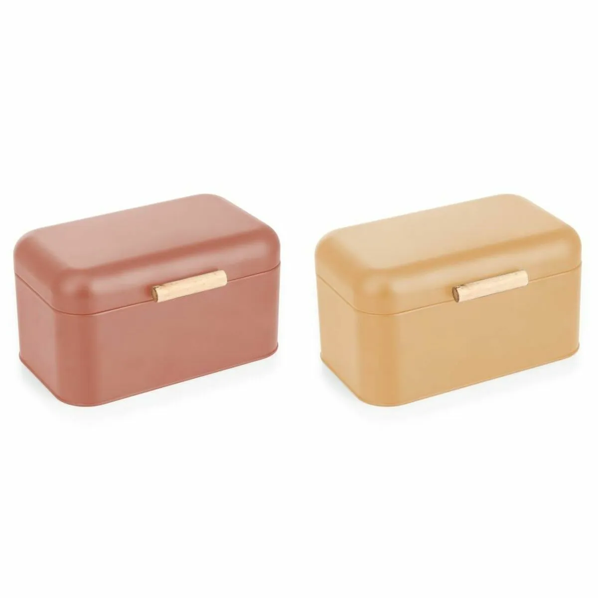 Portapane DKD Home Decor 30,50 x 20,7 x 15 cm Metallo Terracotta Giallo Vintage (2 Unità)