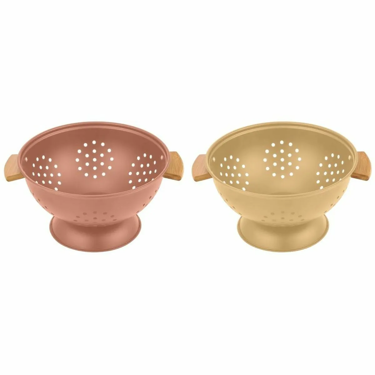 Scolapasta DKD Home Decor 30 x 24,5 x 14 cm Terracotta Acciaio inossidabile Giallo (2 Unità)