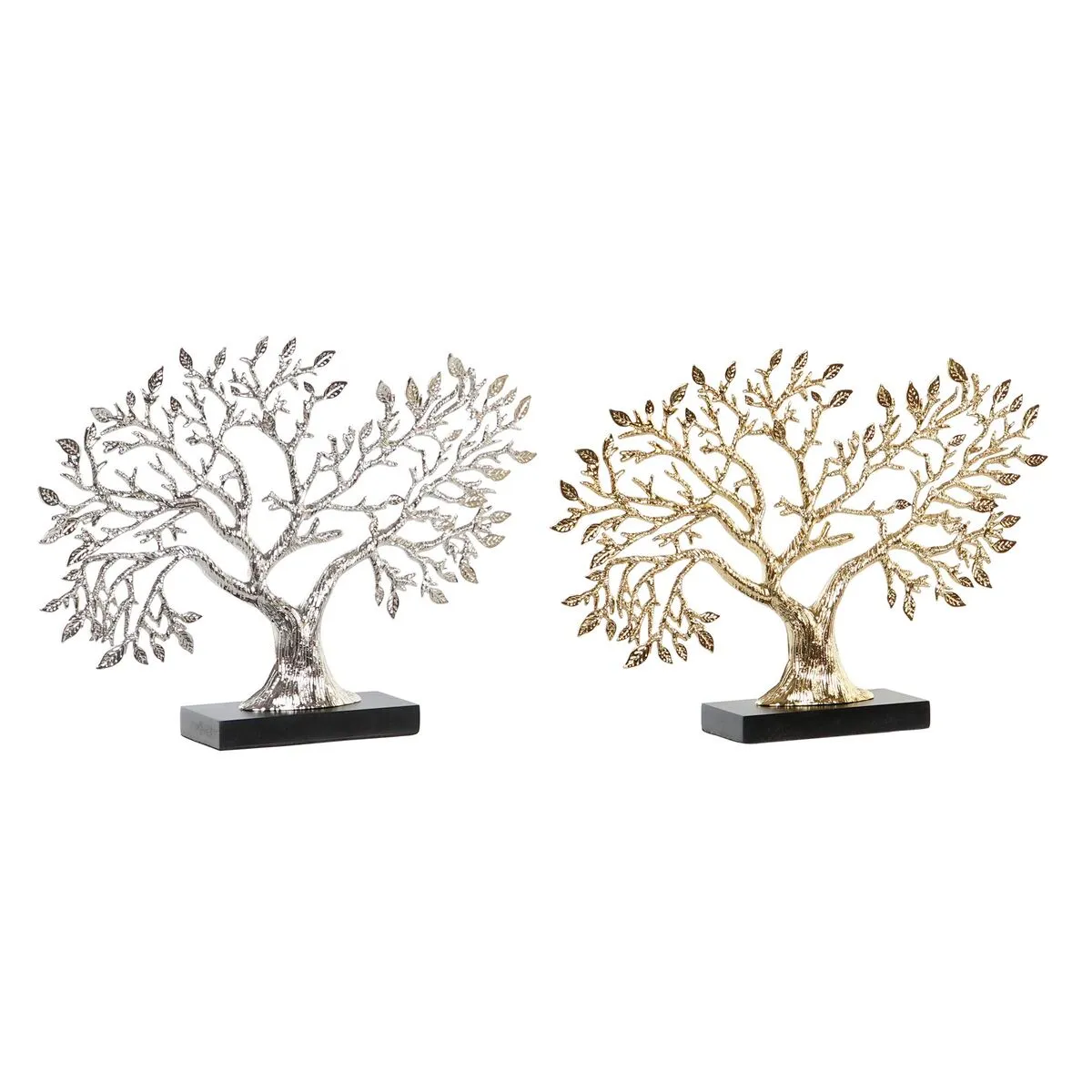 Statua Decorativa DKD Home Decor Dorato Argentato Albero 39 x 7 x 27,5 cm (2 Unità)