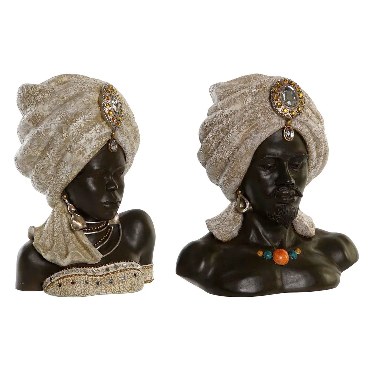 Statua Decorativa DKD Home Decor 32 x 22,5 x 35 cm Africana (2 Unità)