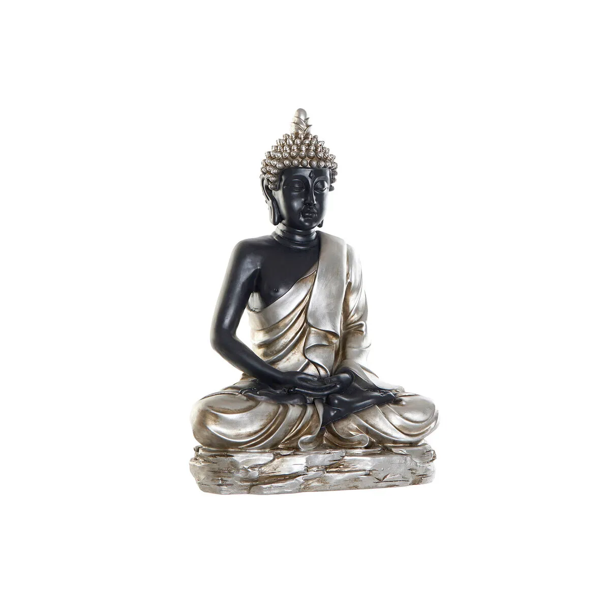 Statua Decorativa DKD Home Decor Nero Argentato Buddha Orientale 50 x 30 x 74 cm