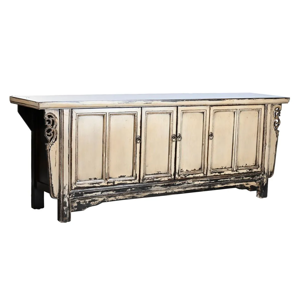 Credenza DKD Home Decor Nero Crema Legno di olmo 174 x 40 x 65 cm