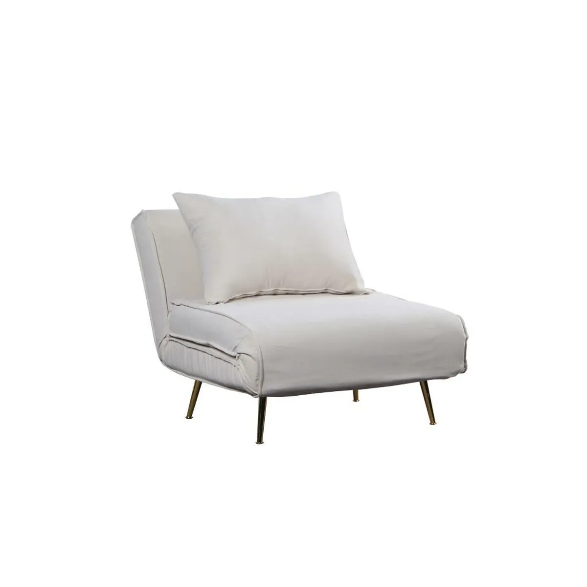 Divano Letto DKD Home Decor Crema Metallo Scandi 90 x 90 x 84 cm