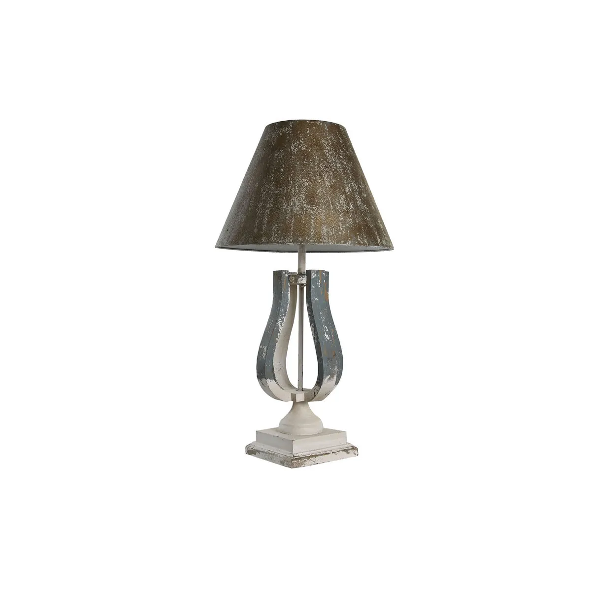 Lampada da tavolo DKD Home Decor 44,5 x 44,5 x 83,5 cm Abete Azzurro Dorato Metallo Bianco 220 V 50 W