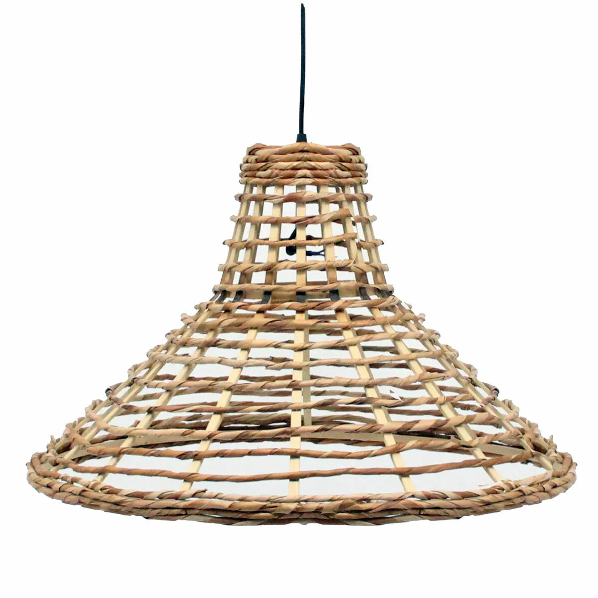 Lampadario DKD Home Decor 56 x 56 x 34 cm Marrone Rattan 50 W