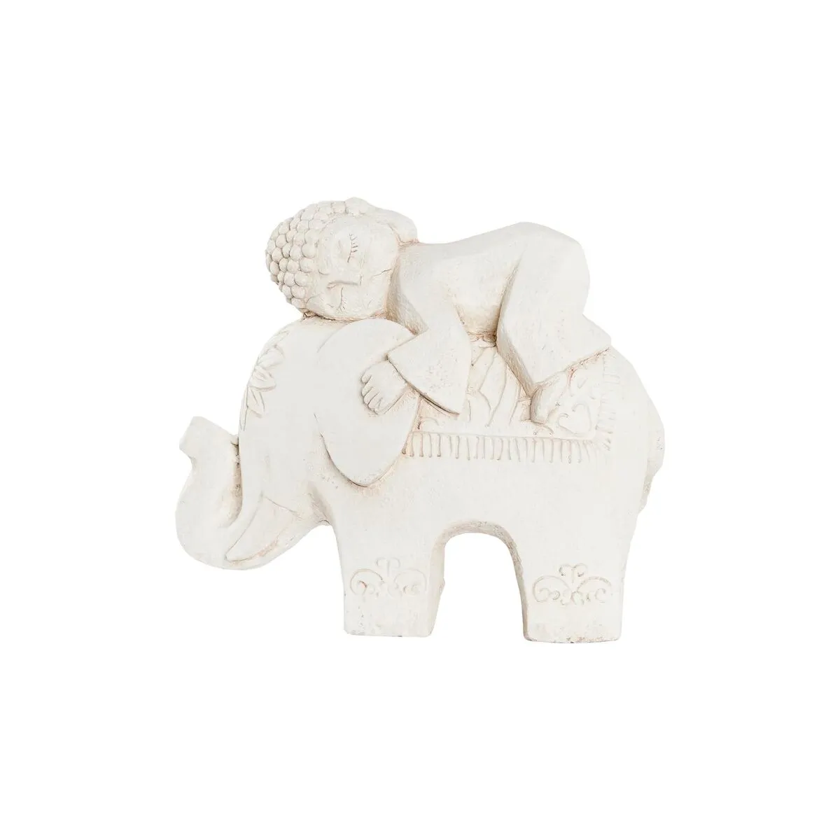 Statua Decorativa DKD Home Decor Bianco Elefante Orientale 44 x 22 x 40 cm