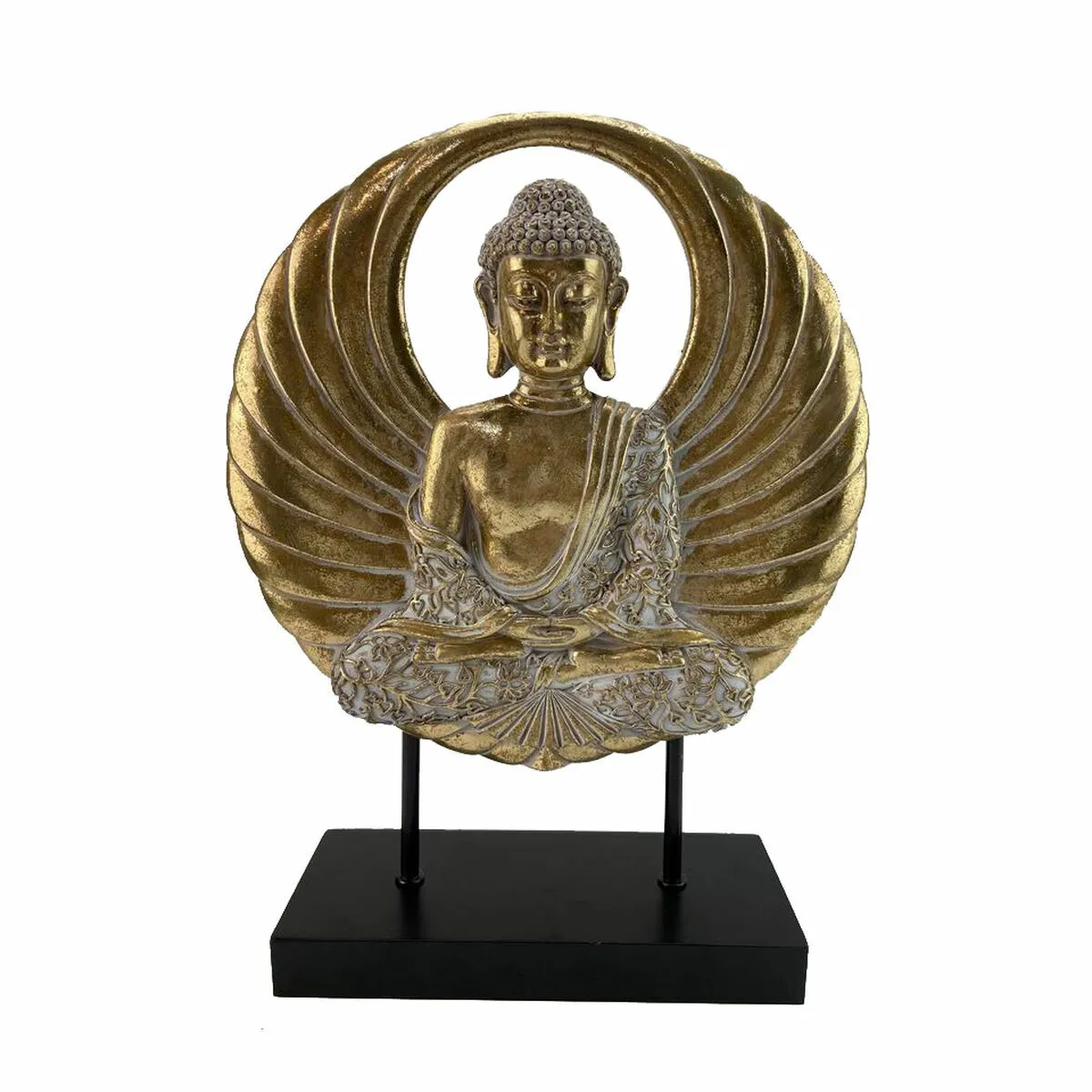 Statua Decorativa DKD Home Decor 25 x 8 x 33 cm Nero Dorato Buddha Orientale