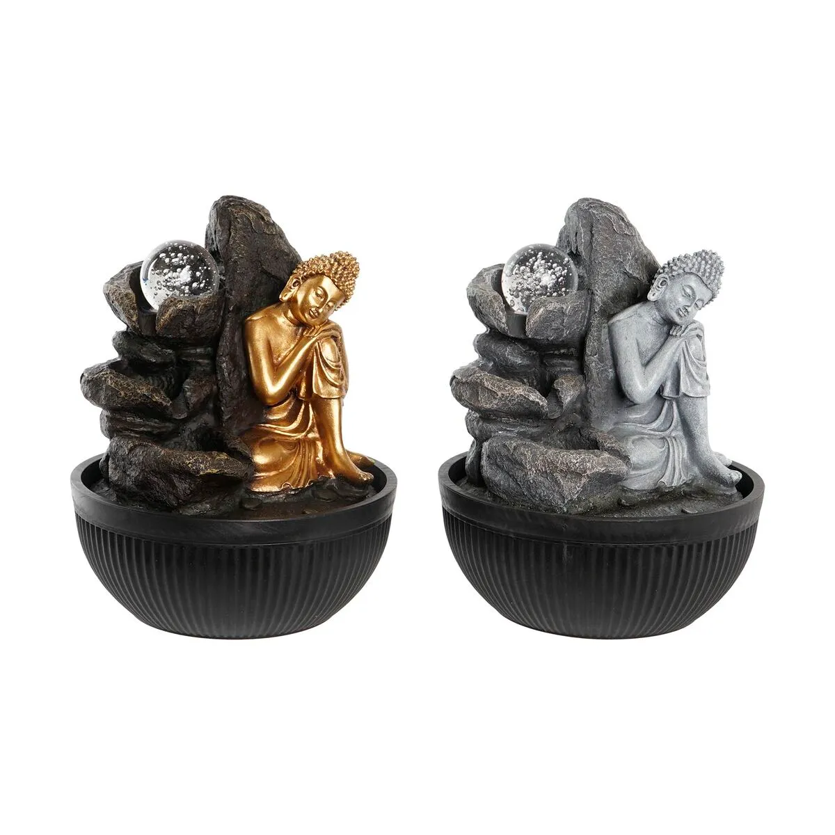 Fonte DKD Home Decor 21 x 21 x 25 cm Buddha Resina Orientale (2 Unità)