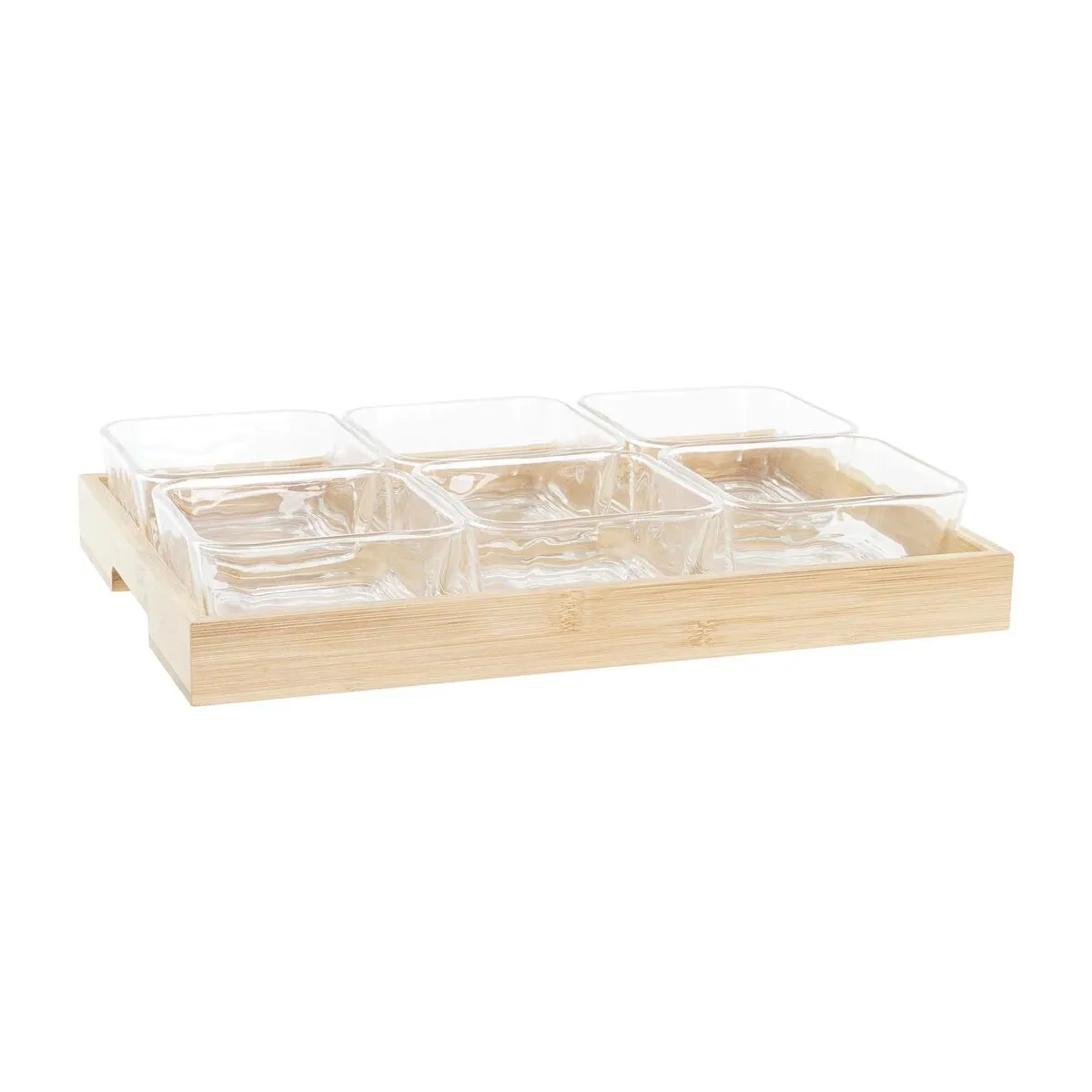 Vassoio per aperitivi DKD Home Decor 32 x 21 x 6 cm Cristallo Naturale 280 ml