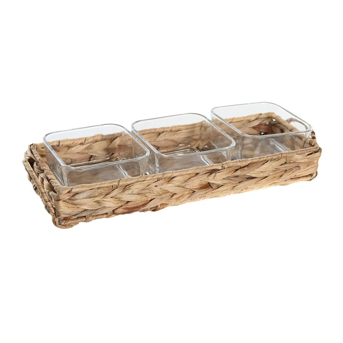 Vassoio per aperitivi DKD Home Decor 30 x 11 x 6 cm Cristallo Naturale 280 ml