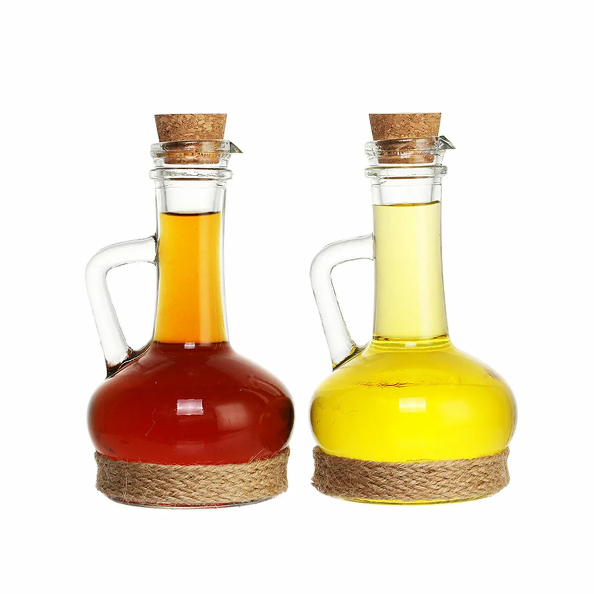 Set olio e aceto DKD Home Decor 9 x 9 x 16 cm Cristallo Naturale Trasparente Sughero 320 ml 2 Unità