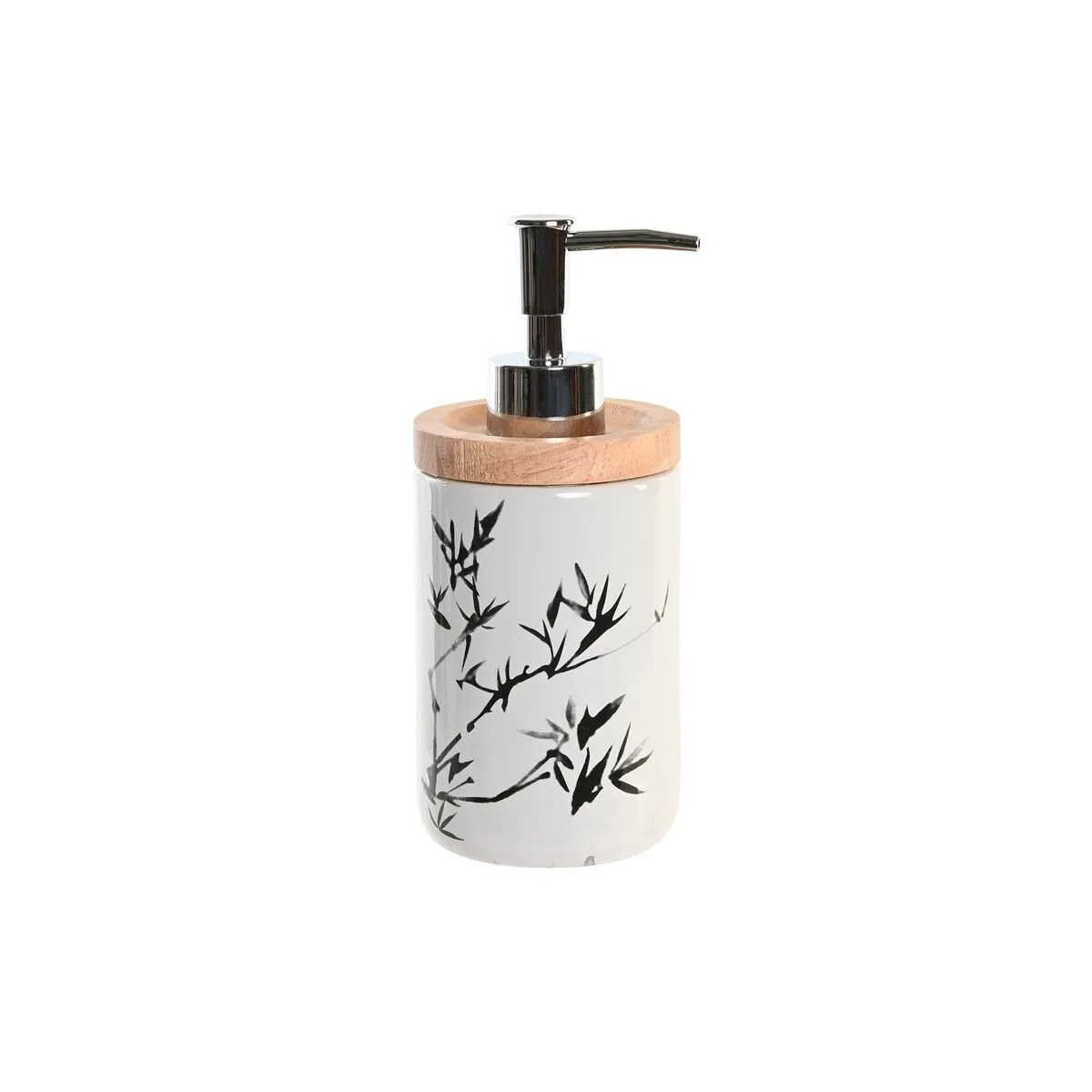 Dispenser di Sapone DKD Home Decor 8 x 9 x 17,5 cm Nero Bianco Gres