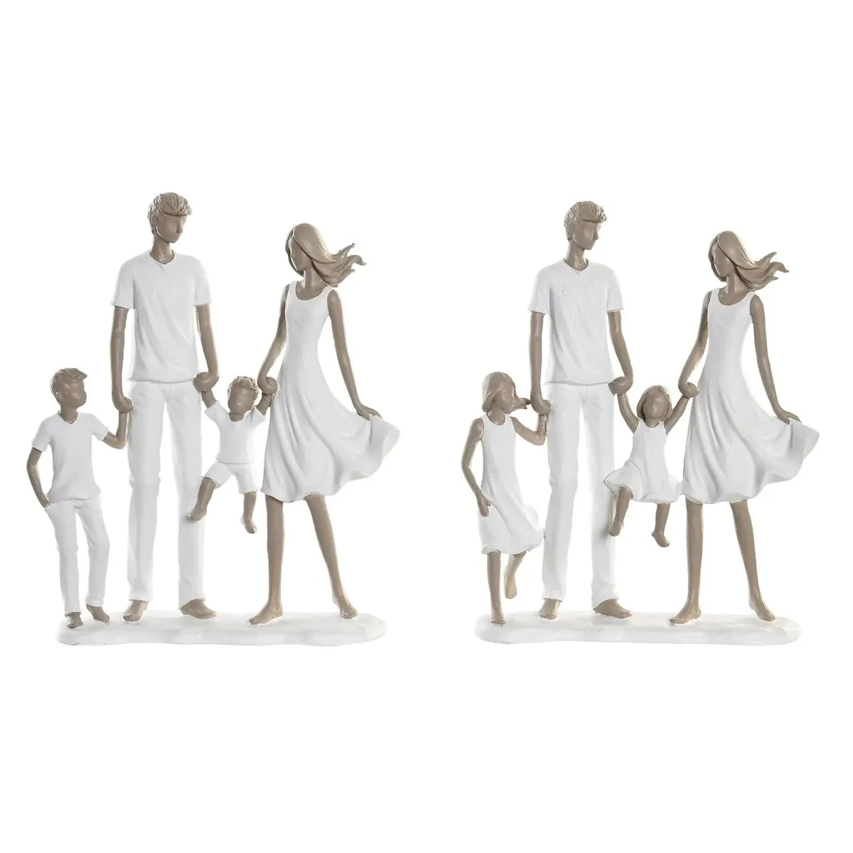 Statua Decorativa DKD Home Decor 20,5 x 7,5 x 24,5 cm 20,5 x 6,5 x 24,5 cm Grigio Bianco Famiglia (2 Unità)