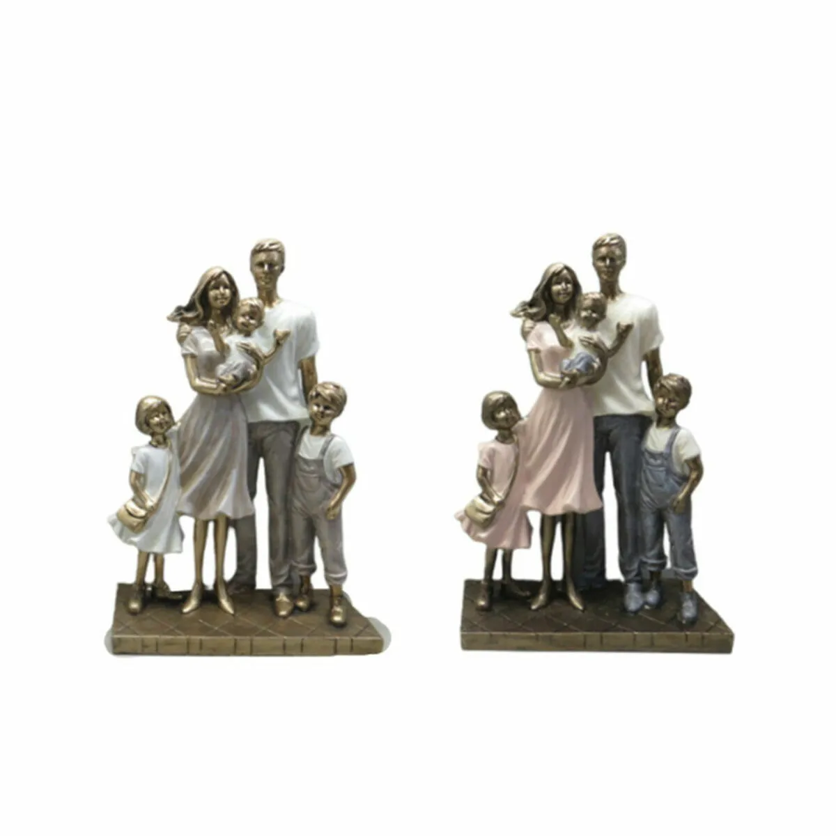 Statua Decorativa DKD Home Decor 24 x 11,5 x 34 cm Multicolore Famiglia (2 Unità)