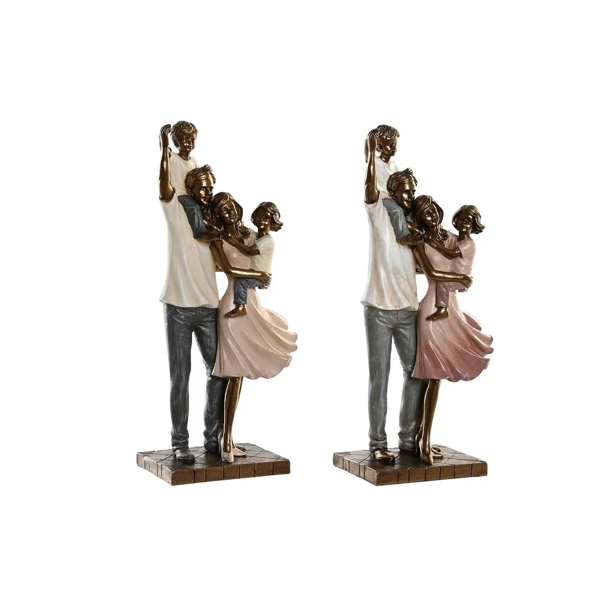 Statua Decorativa DKD Home Decor 14 x 8,5 x 29,5 cm Multicolore Famiglia (2 Unità)