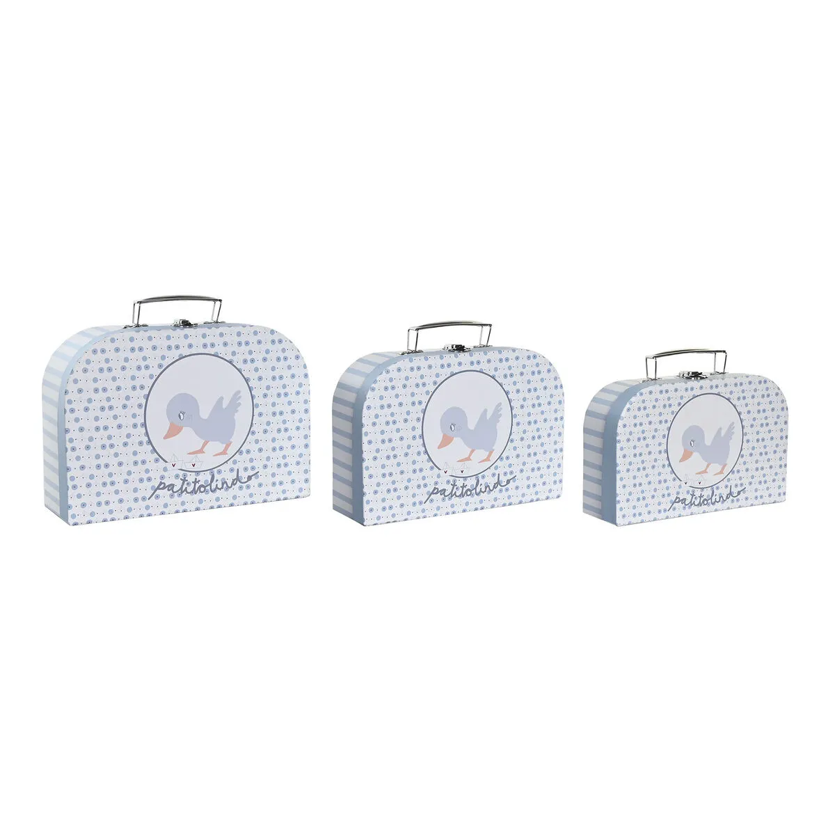 Set di Scatole Decorative DKD Home Decor 28 x 9,5 x 20 cm Azzurro Metallo Multicolore Cartone