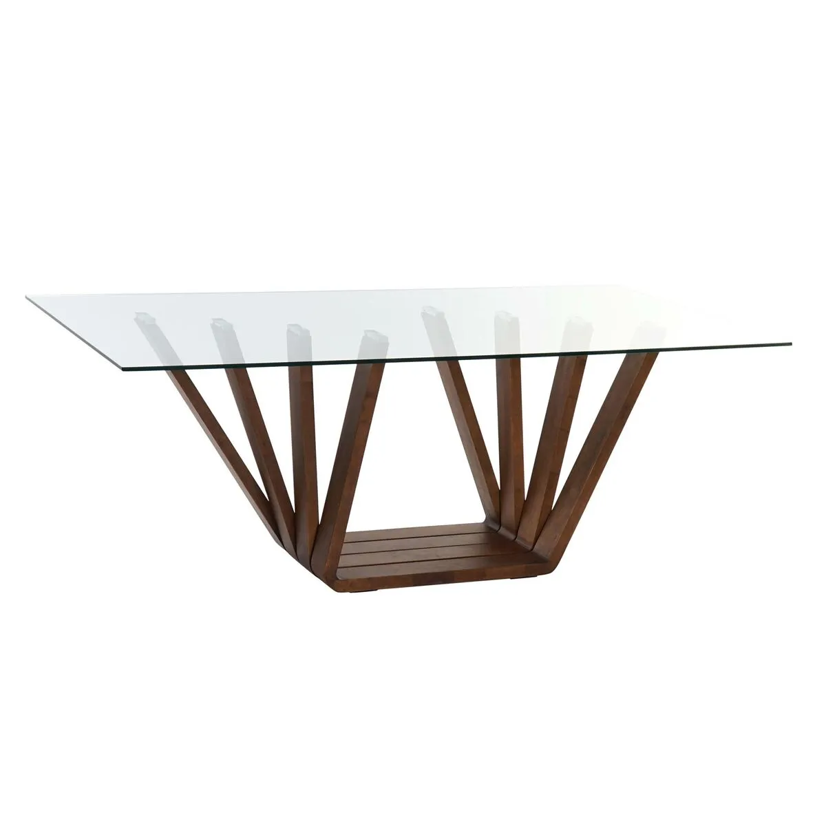 Tavolo da Pranzo DKD Home Decor Cristallo Marrone Trasparente Legno di noce 200 x 100 x 75 cm