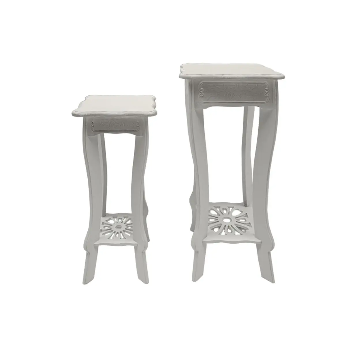 Set di 2 tavoli DKD Home Decor Bianco 30 x 30 x 76,5 cm