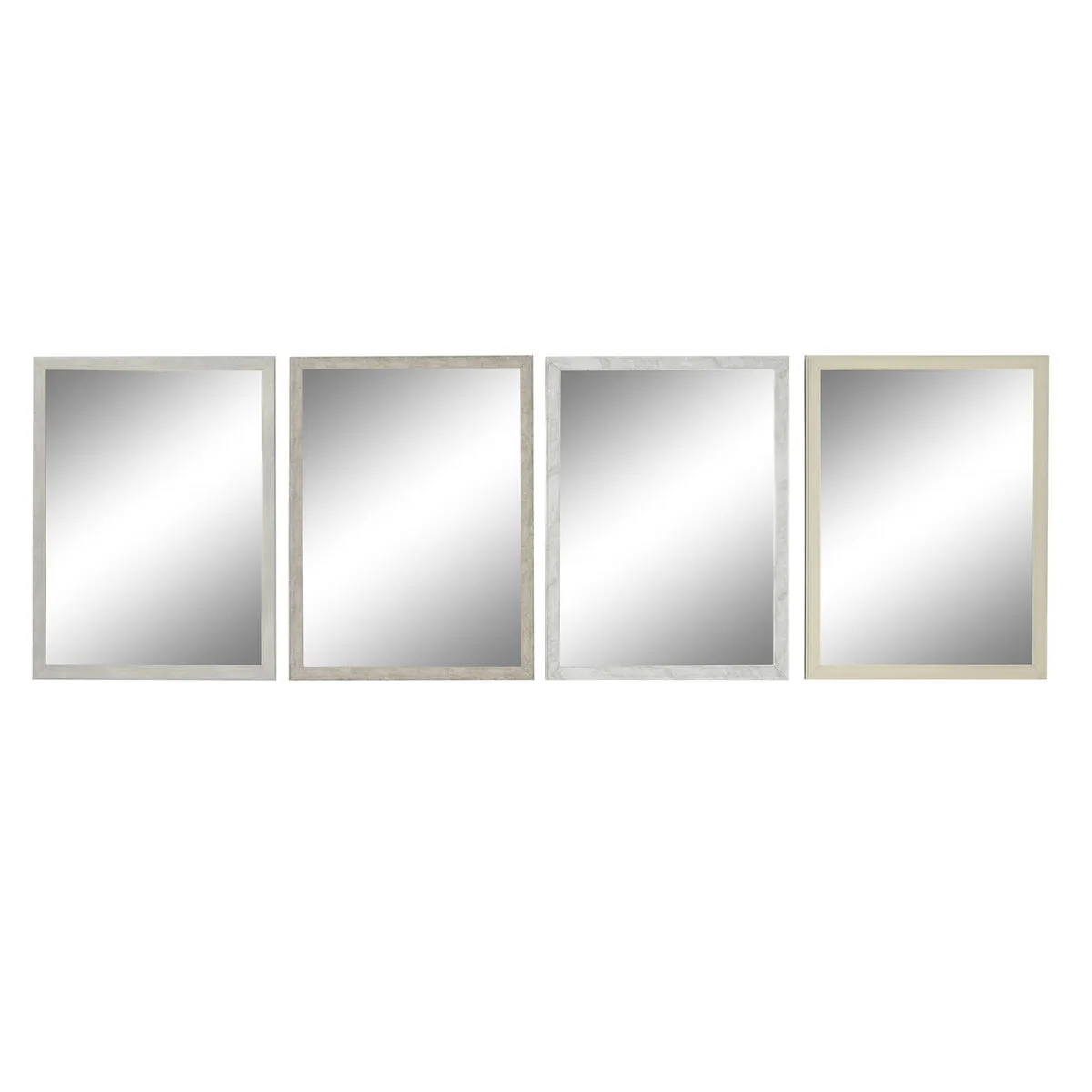 Specchio da parete DKD Home Decor 56 x 2 x 76 cm Cristallo Grigio Beige Bianco polistirene (4 Unità)