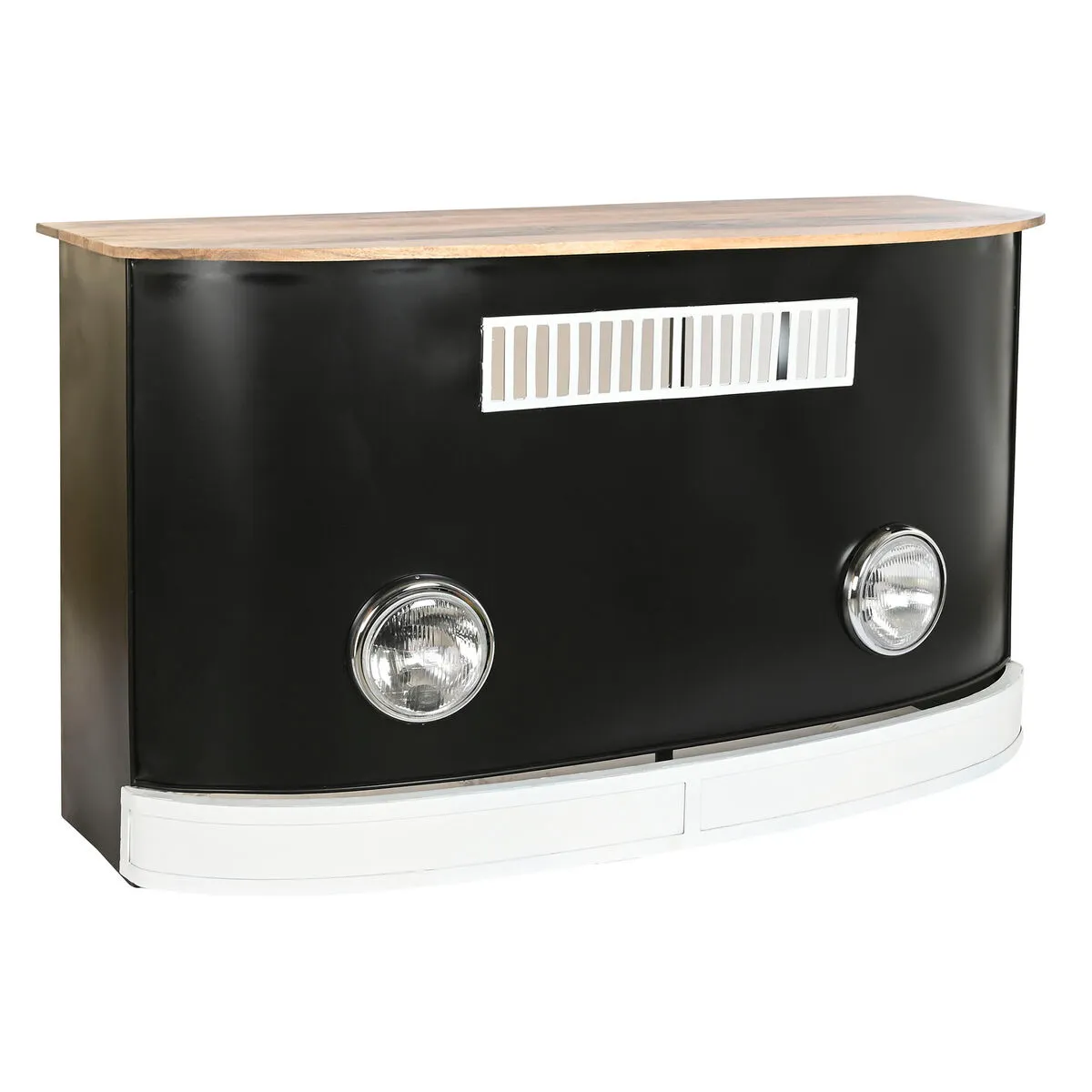 Mobile Aggiuntivo DKD Home Decor BAR Bianco Marrone Nero Alluminio Ferro Legno di mango 157 x 52 x 90 cm