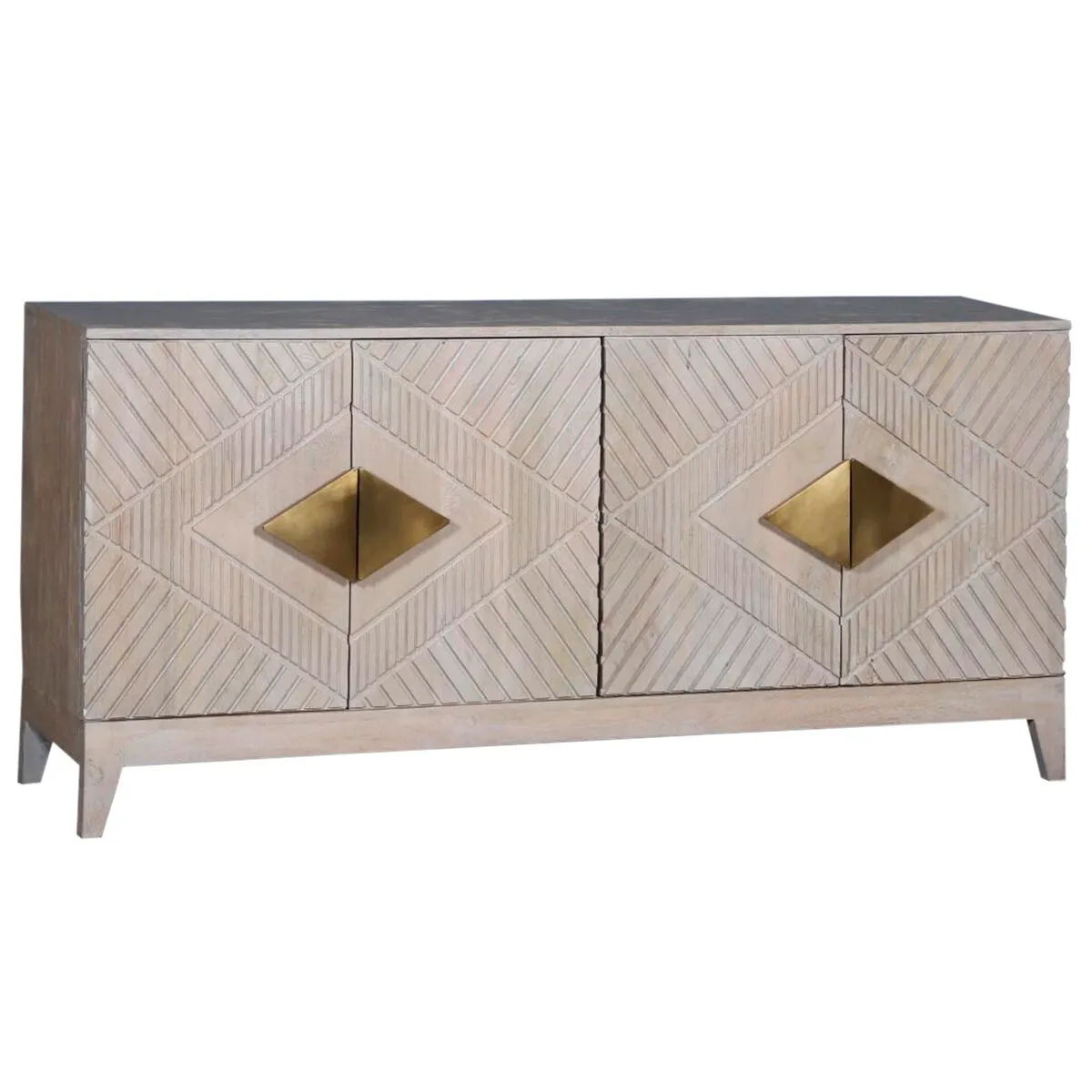 Credenza DKD Home Decor Beige Metallo Legno di mango 160 x 40 x 75 cm