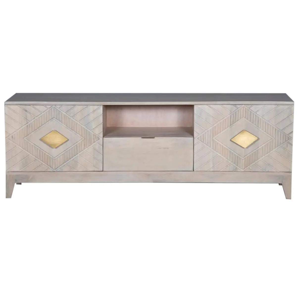 Mobile TV DKD Home Decor Beige Metallo Legno di mango 175 x 40 x 60 cm