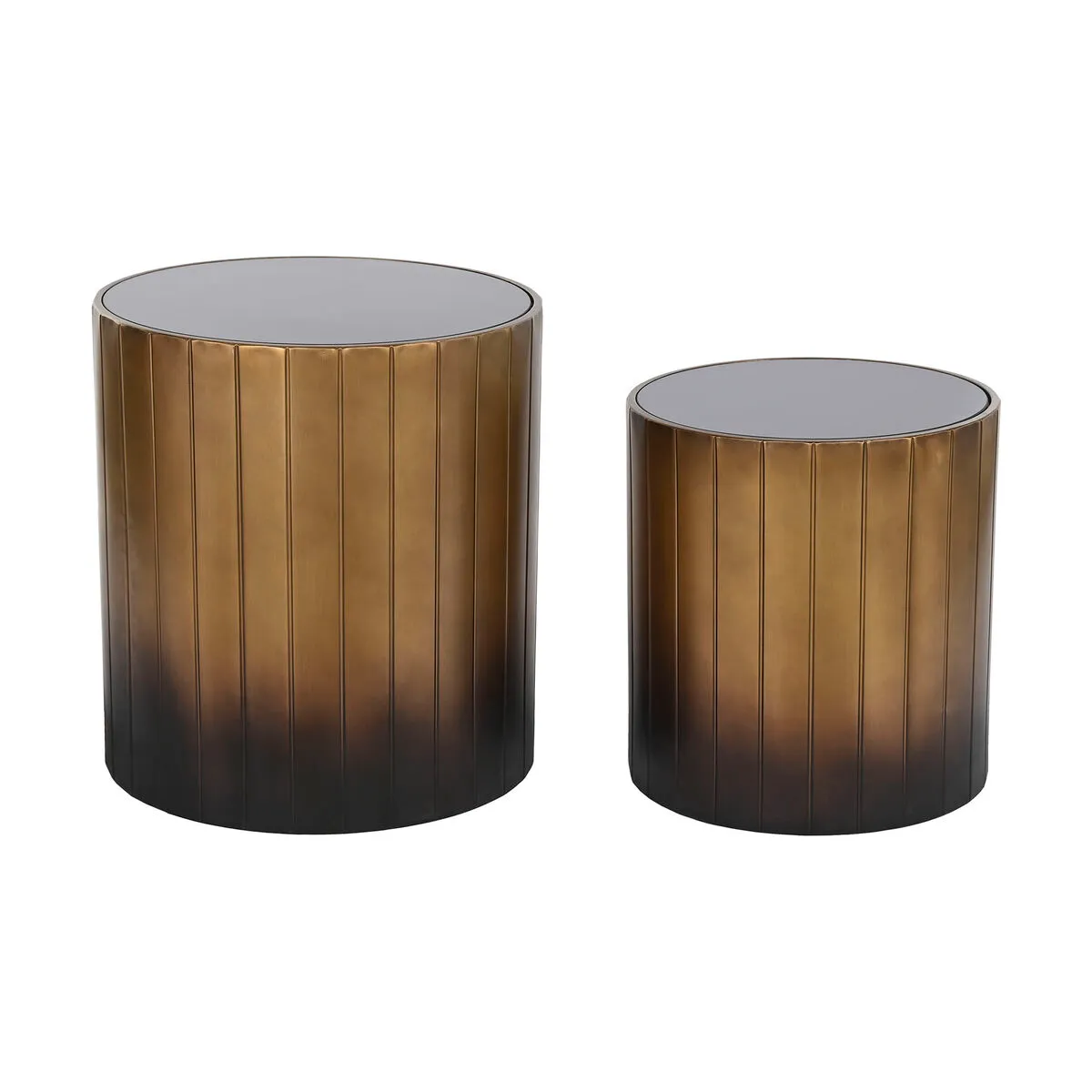 Set di 2 tavoli DKD Home Decor Nero Dorato 51 x 51 x 55 cm