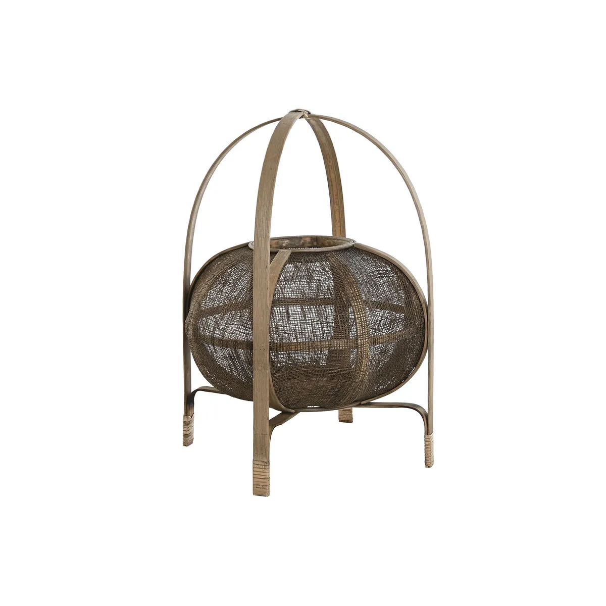 Portacandele DKD Home Decor Naturale Marrone Bambù 33 x 33 x 42 cm