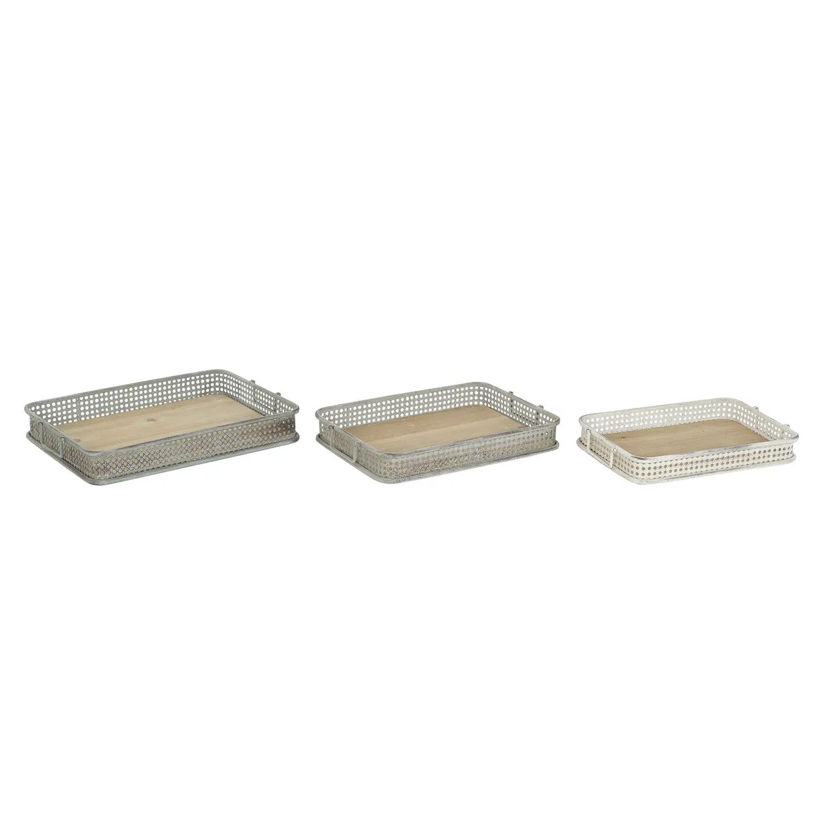 Set di Vassoi DKD Home Decor 53 x 38 x 8 cm Metallo Multicolore (3 Unità)