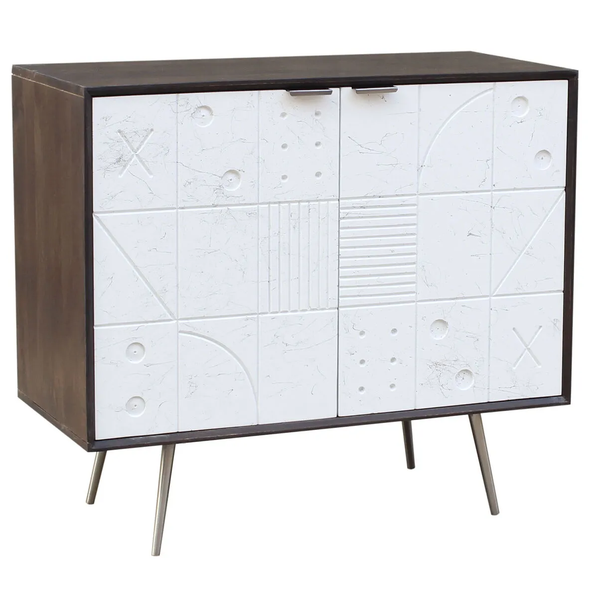 Credenza DKD Home Decor Bianco Marrone Metallo Legno di mango 90 x 43 x 80 cm