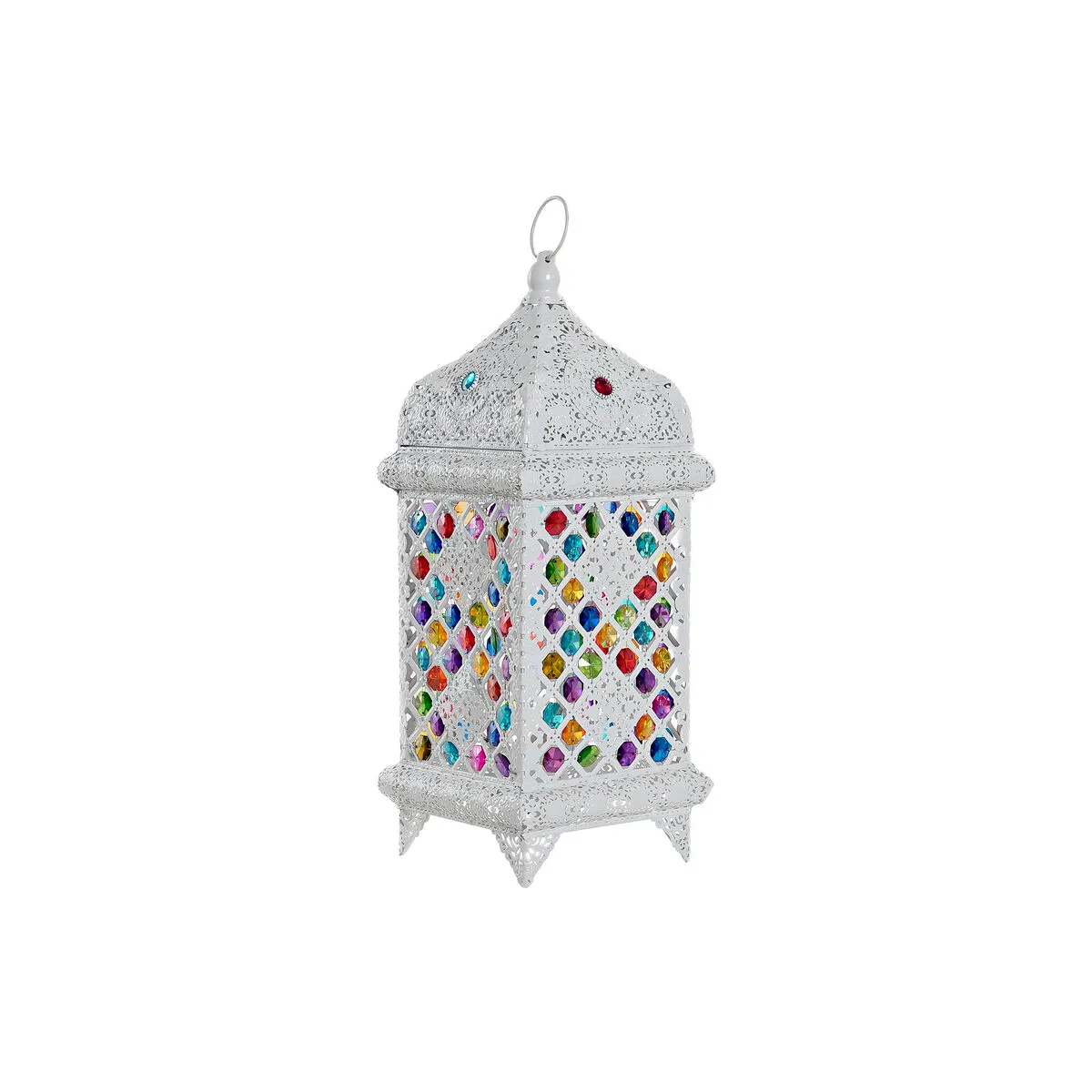 Lampada da tavolo DKD Home Decor 18 x 18 x 46 cm Metallo Bianco Multicolore 220 V 50 W