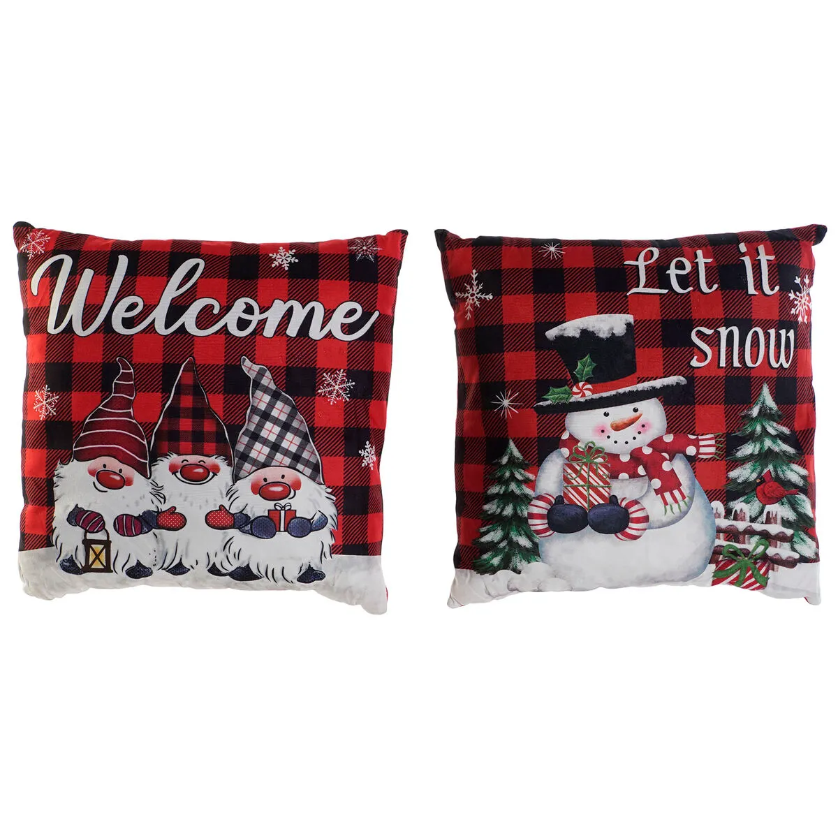 Cuscino DKD Home Decor Natale Multicolore Poliestere 40 x 10 x 40 cm (2 Unità)