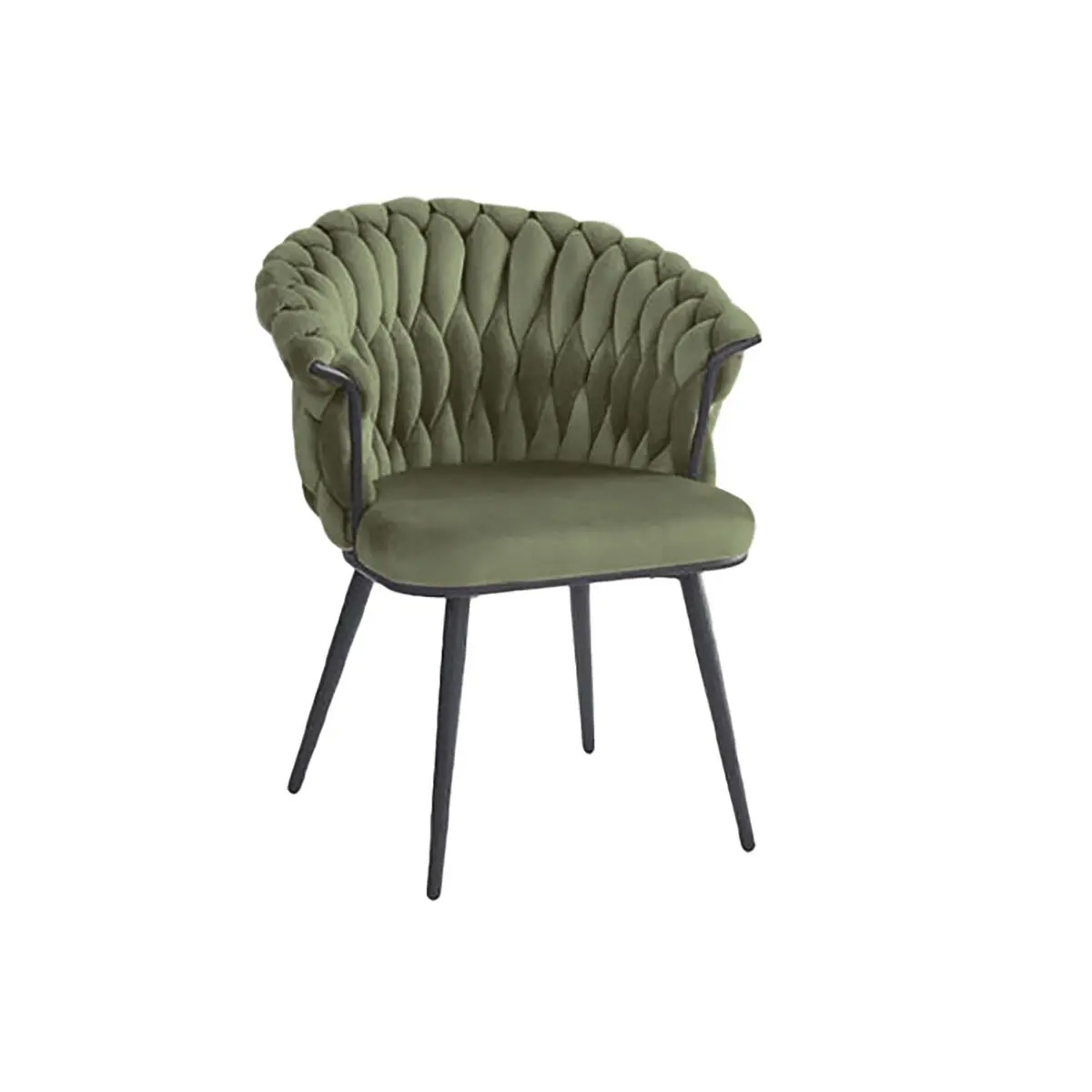 Sedia DKD Home Decor Nero Verde Velluto Metallo 66 x 60 x 84 cm